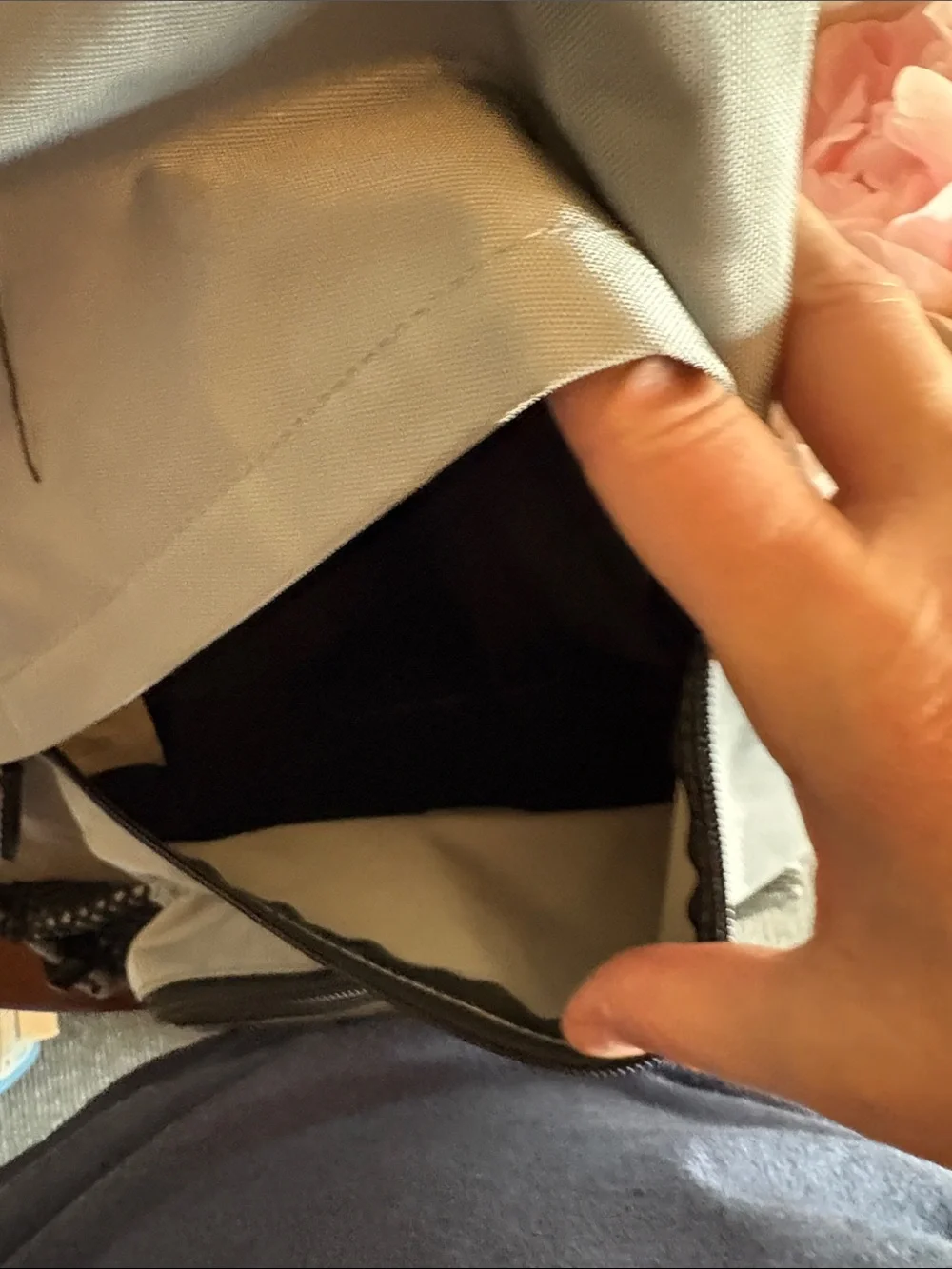 Men's Light Gray Sling Backpack with Front Pocket